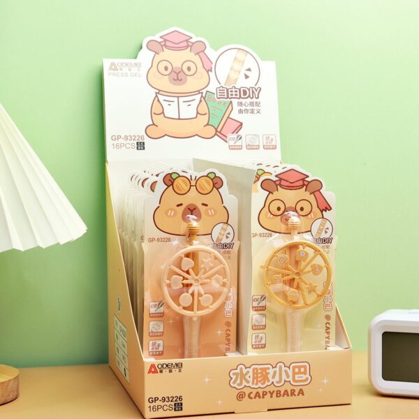 cartoon press gel pen