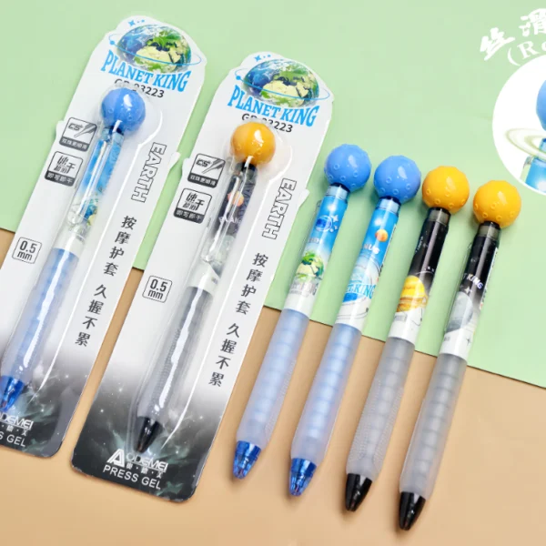cartoon press gel pen