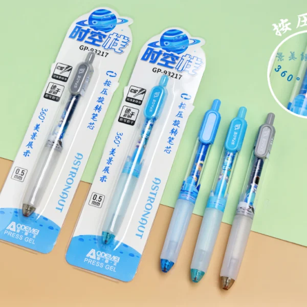 cartoon press gel pen