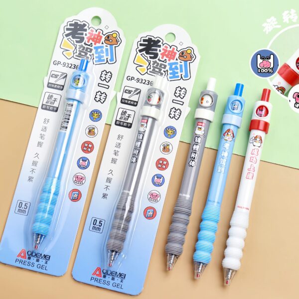cartoon press gel pen