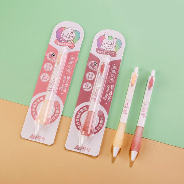 cartoon press gel pen