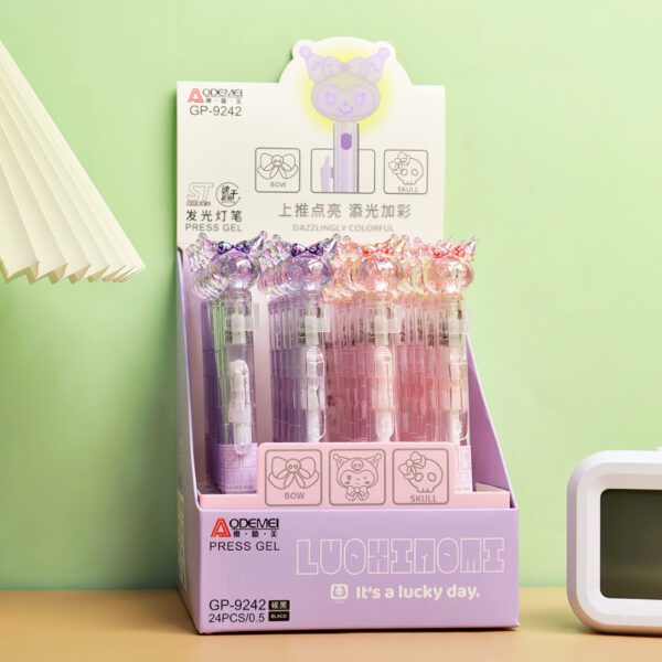 cartoon press gel pen