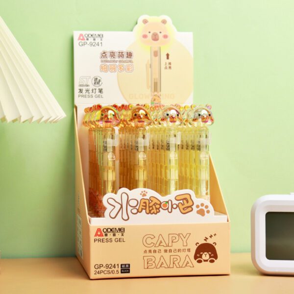 cartoon press gel pen