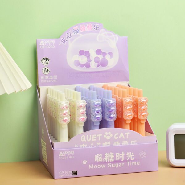 cartoon press gel pen