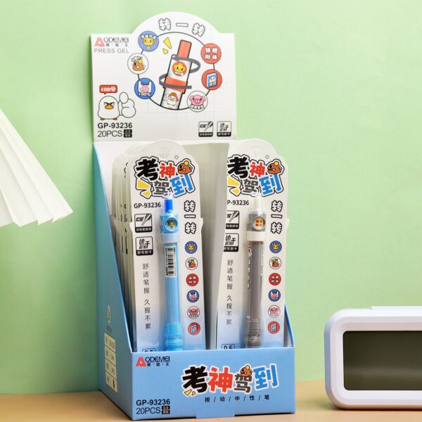 cartoon press gel pen