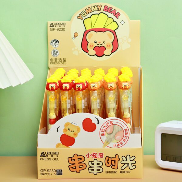 cartoon press gel pen