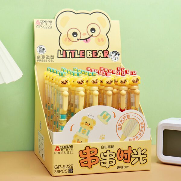 cartoon press gel pen