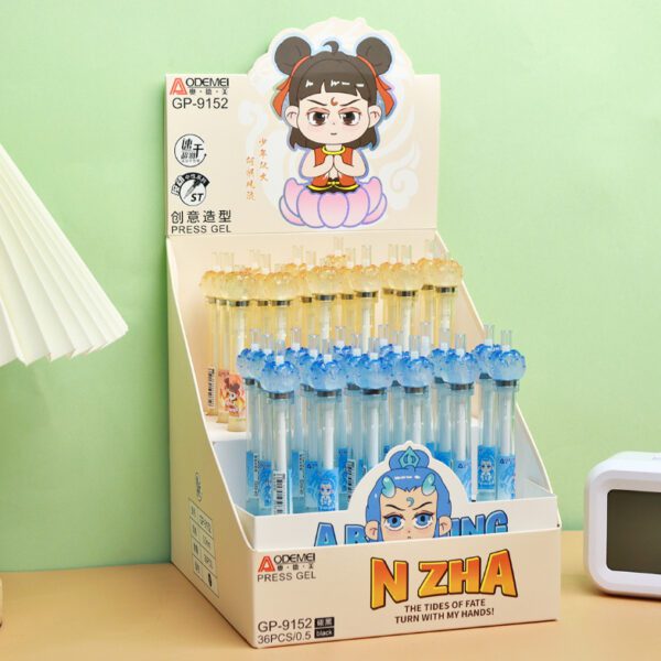 cartoon press gel pen
