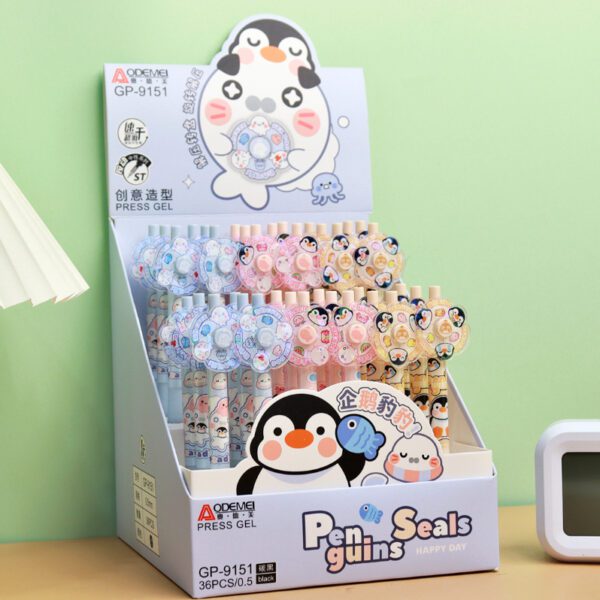 cartoon press gel pen