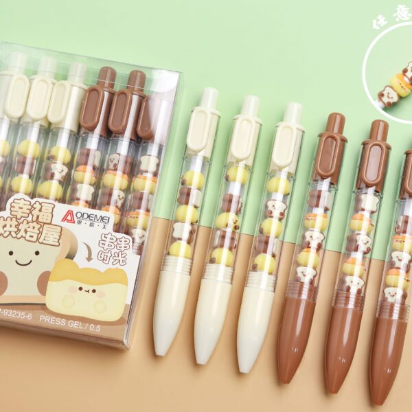cartoon press gel pen