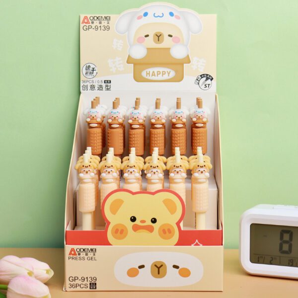 cartoon press gel pen